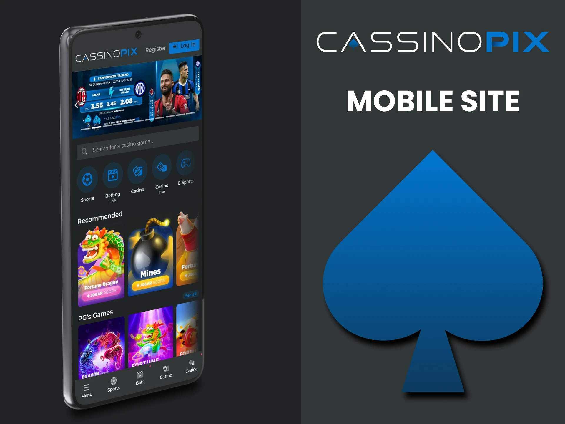 Visit the mobile version of the Cassino Pix website.