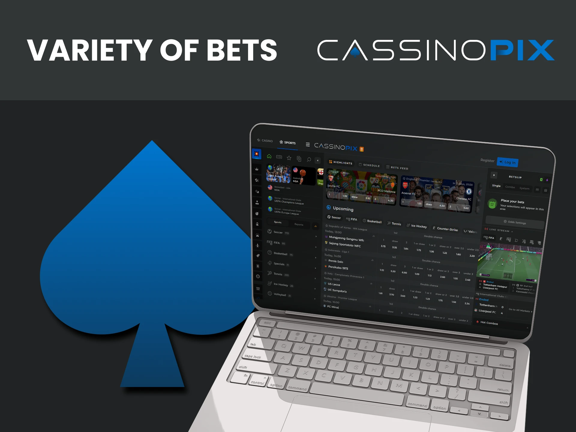 We will talk about betting options on Cassino Pix.