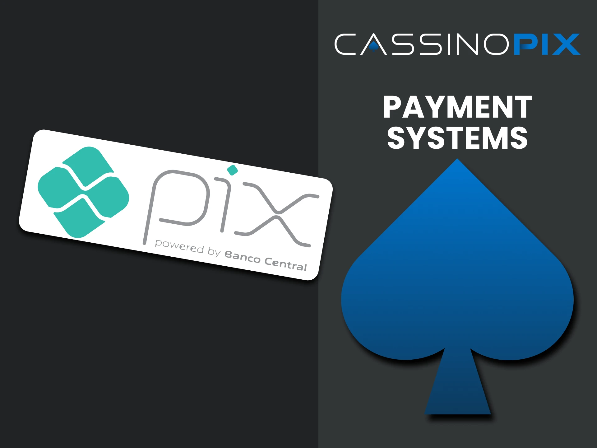 Choose your transaction method on Cassino Pix.