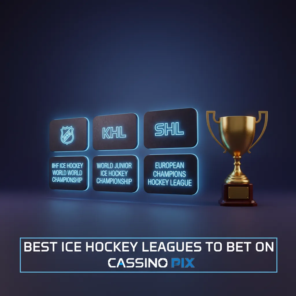 Best ice hockey leagues to bet on graphic: NHL, Stanley Cup, IIHF, Olympic, SHL, Liiga, AIHL