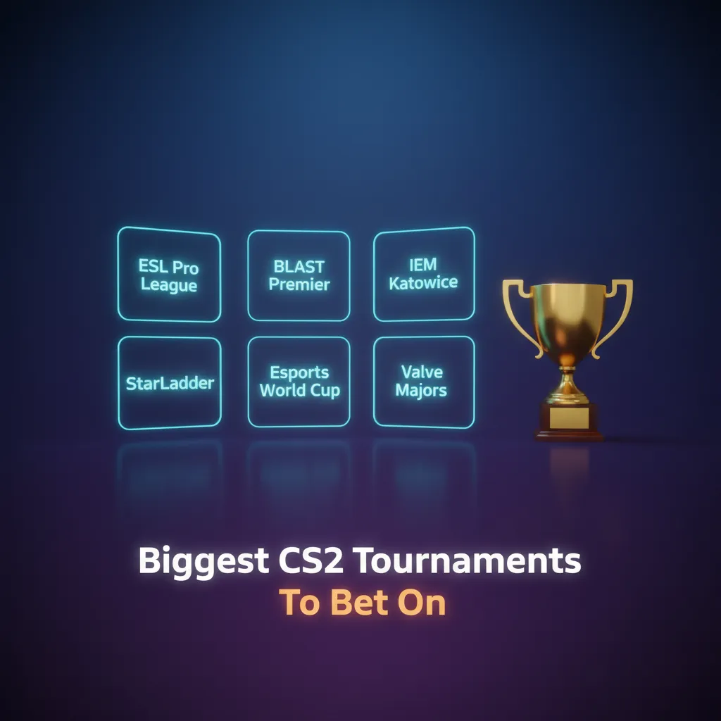 Top CS2 tournaments for betting: Valve Majors, ESL Pro League, IEM Katowice/Cologne, BLAST, Esports World Cup, StarLadder.