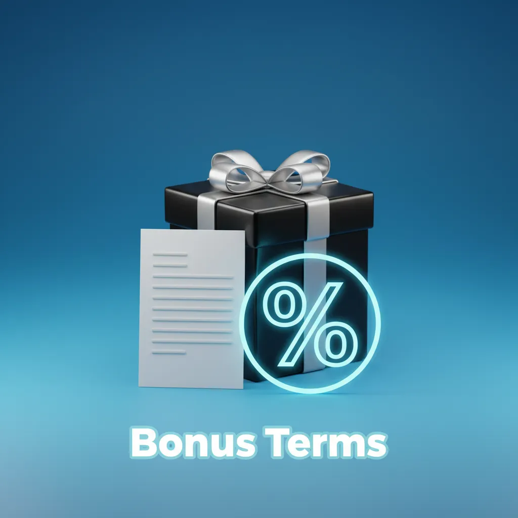 Bonus Terms page showing a checklist of wagering, eligibility, deposit, expiry, max bet, and account rules.