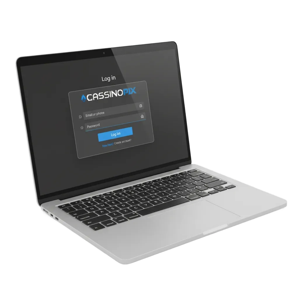 Cassino Pix login page for AU users with email/phone and password fields, 2FA option, secure access to sports and casino.