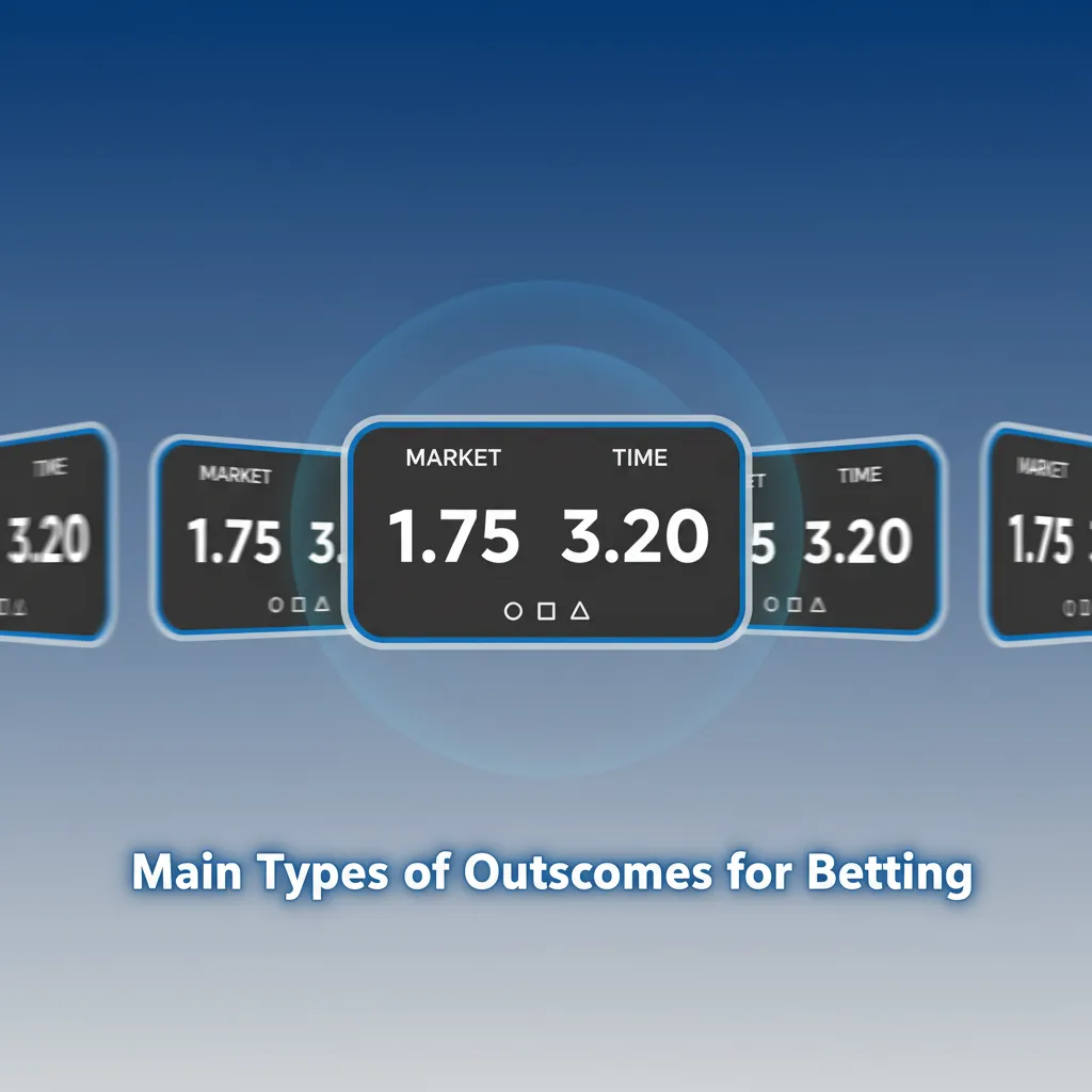 Infographic: main betting outcomes—1X2, Over/Under, Handicap, Both Teams to Score, Double Chance—with brief explanations.