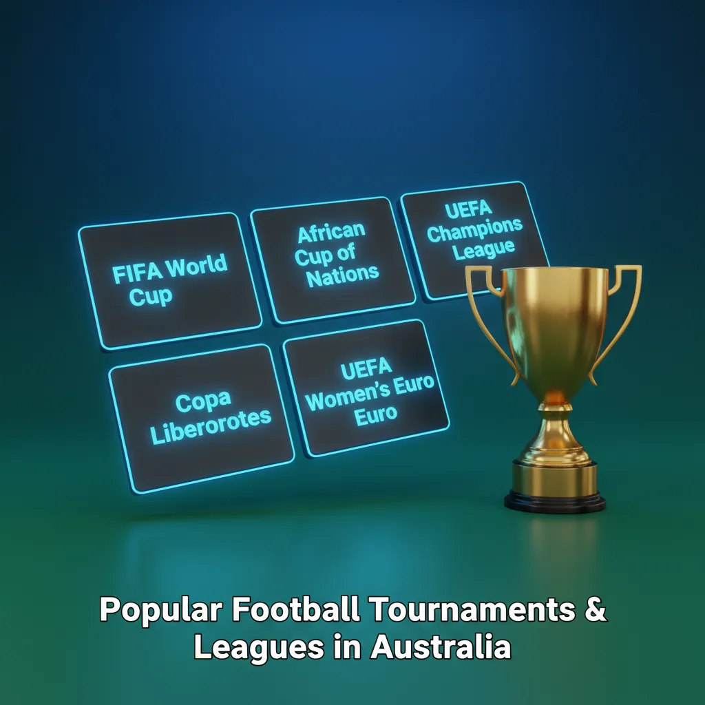 Australian football betting graphic featuring A-League, EPL, UEFA and FIFA World Cup tournaments on Cassino Pix.