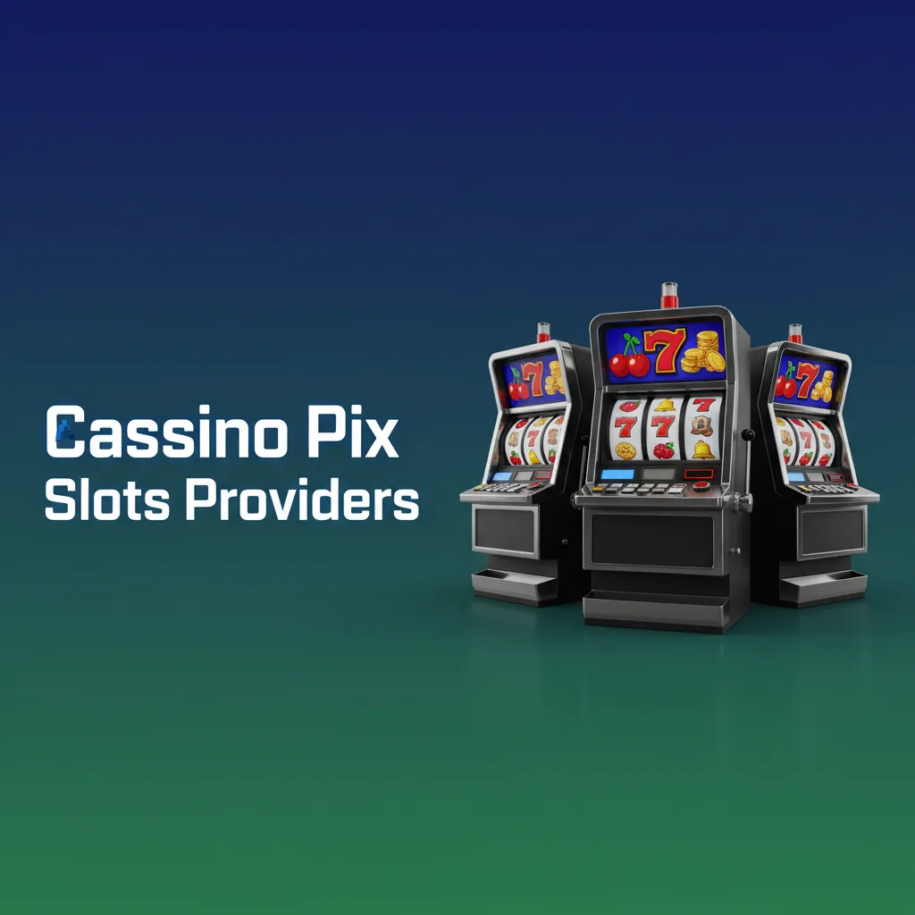 Cassino Pix slots lobby with 65 providers and studio sorting; logos: Pragmatic Play, Play'n GO, NetEnt, Games Global.