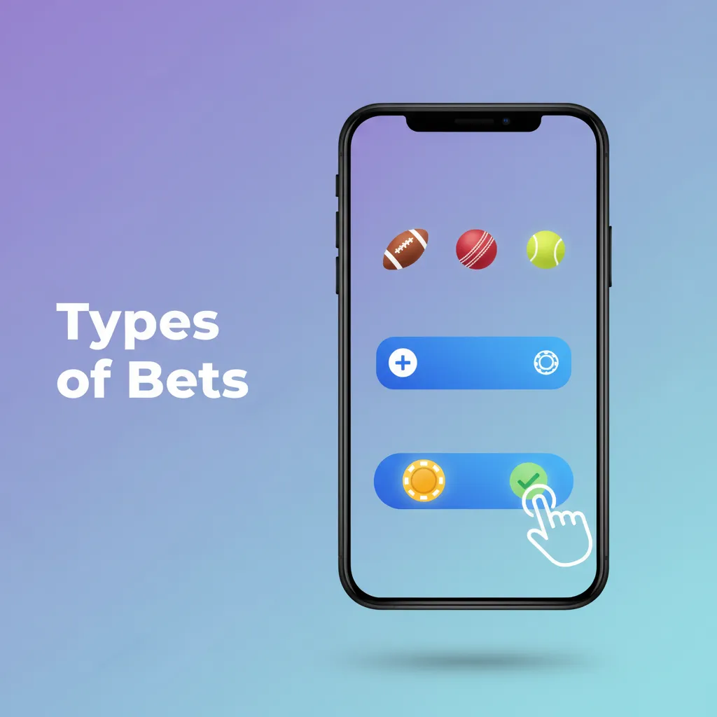 Diagram of bet types: Single (one pick), Express (parlay; all legs win), System (combos; some legs can lose).
