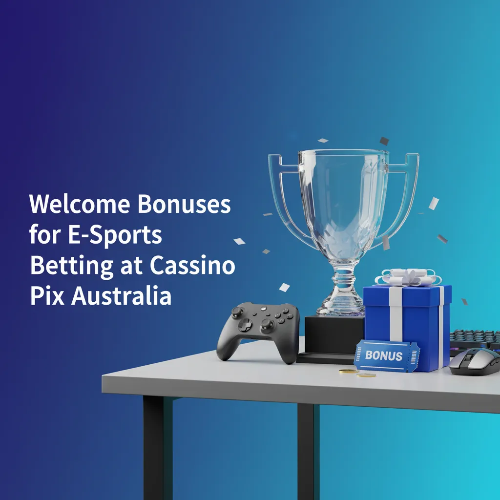 Infographic on steps to claim a 100% esports welcome bonus up to A$2,200 at Cassino Pix Australia.